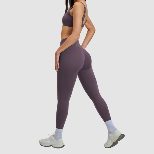 Wholesale Women's Brushed Halter Neck Backless Sports Bra + High-Waist Leggings Set – Yoga Fitness Activewear