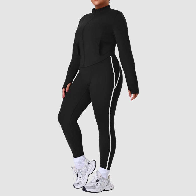 Wholesale large size contrasting color women's activewear set