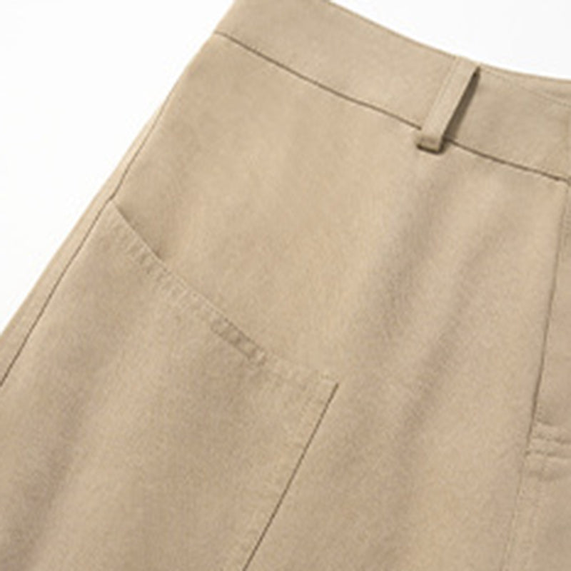 Mid-waisted curved knife pants