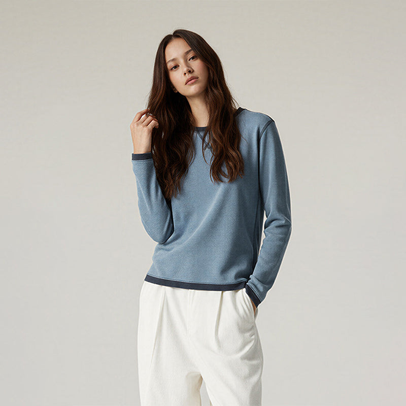 Contrast color quick-drying long-sleeved bottoming T-shirt