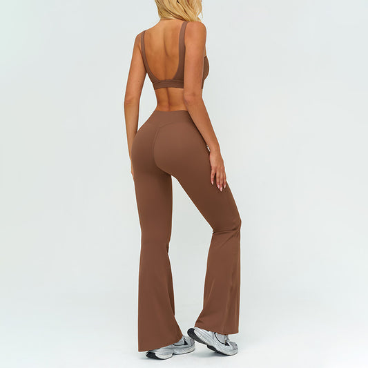 Wholesale Square neckline backless sports bra+High-waisted | Wonderxfans bulk activewear