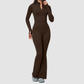 Wholesale Women's Zip-Front Jacket & Flared Yoga Pants Set