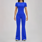 Wholesale Round Neck Short Sleeve Tank Top+High Waist pants 2-piece Set