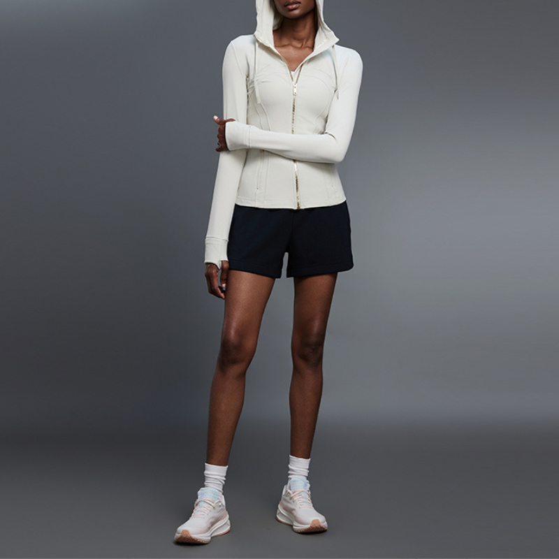 Women's yoga hooded cardigan long sleeve sports jacket