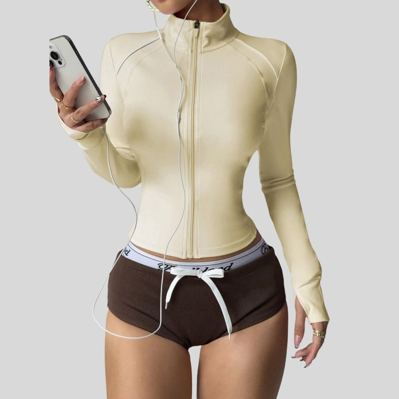 Contrast Color Athletic Slim-Fit Sport Jacket