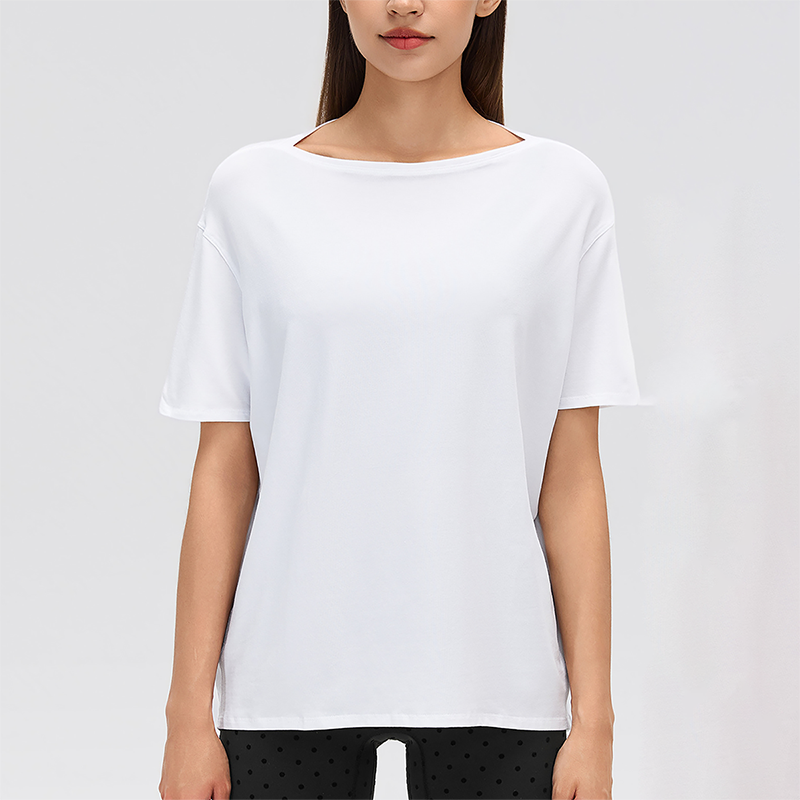 Wholesale Thin Loose Short-Sleeve T-Shirt Yoga Cover-Up