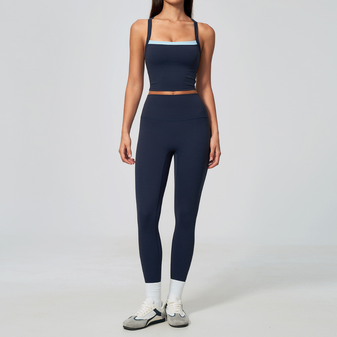 Wholesale Naked-Feel Yoga Set – Cross Back Quick-Dry Fitness Outfit