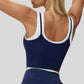 Two-piece contrasting sports tank top