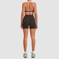 Wholesale Women’s Contrast Sports Bra & High-Waist Biker Shorts Yoga Set