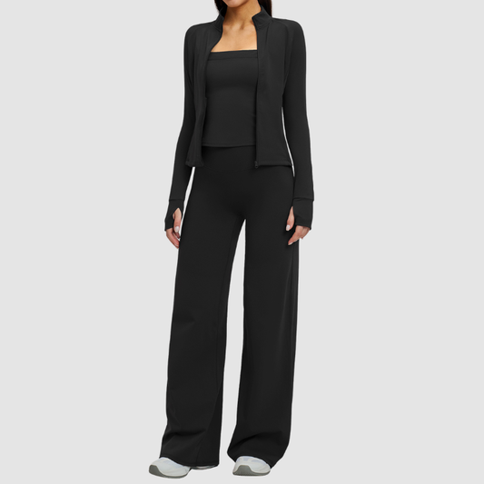 Wholesale Stand collar zipper jacket+vest+high-weighted loose | Wonderxfans bulk activewear