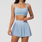 Wholesale Women's Cloud-Feel Cross-Back Sports Bra & Tennis Skirt Set – Moisture-Wicking 2-Piece Athletic Set