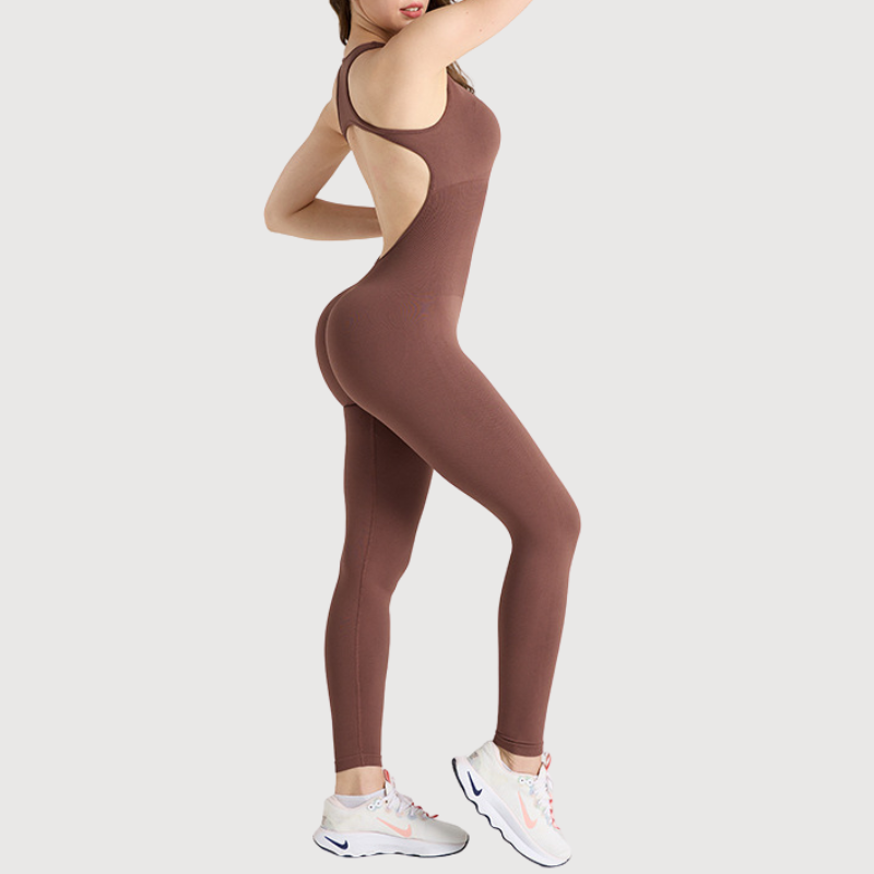 Roupa de ioga sem costura acolchoada feminina