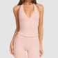 Wholesale V-neck halter neck nude quick drying sports top
