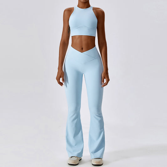 Wholesale Flared high waist elastic 2-piece | Wonderxfans bulk activewear