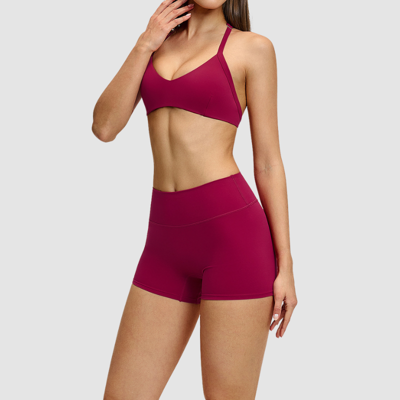 Wholesale thin trap sports bra+shorts 2 | Wonderxfans bulk activewear