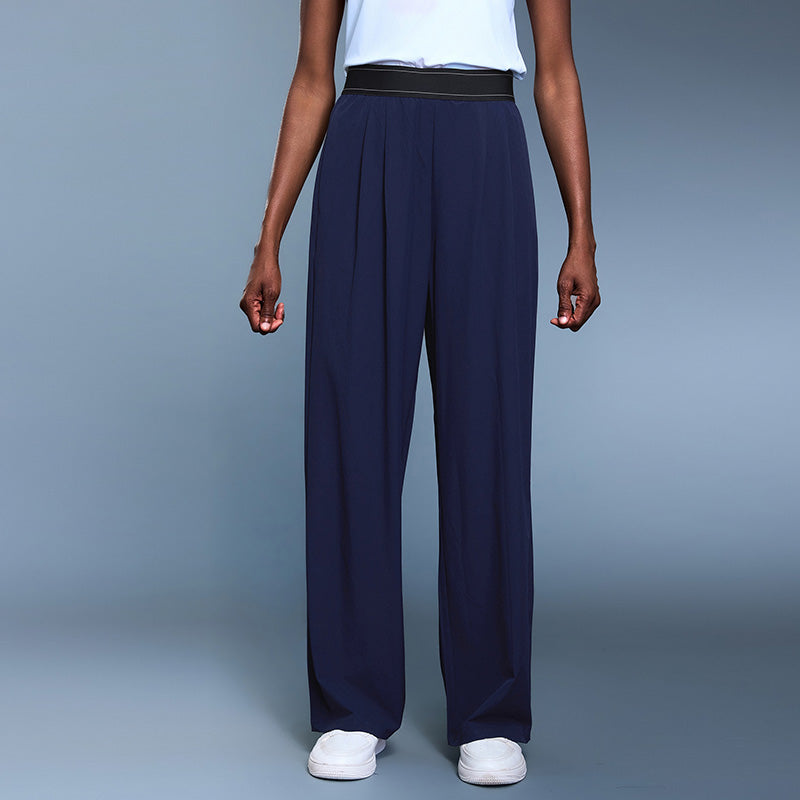 Casual draped wide-leg pants