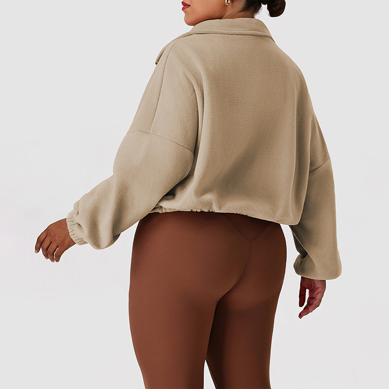 Wholesale plus-size loose-fitting fleece jacket