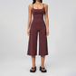 Wholesale Women's Brushed Spaghetti-Strap Tank Top & Wide-Leg Cropped Pants Set – Seam-Detail 2-Piece Yoga Set