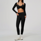 Wholesale Women's Activewear Brushed Bra, Long Pants & Long-Sleeve Top 3-piece Set