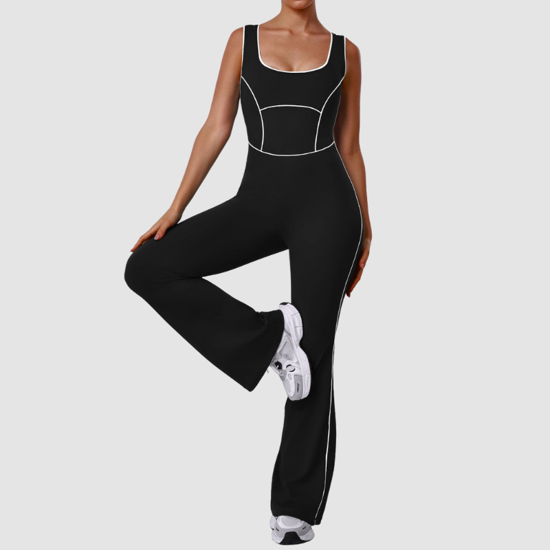 Women's Contrast Color Shaping Yoga Jumpsuit
