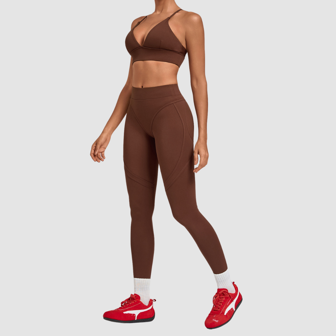Wholesale Women’s Spliced Cami Sports Bra & Cropped Leggings Yoga Set