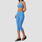 Wholesale Women V-Neck Crisscross Back High Waist Butt Lift Cropped Pants Sports Set