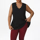 Women's Plus Size Wavy Hem V-Neck Sleeveless Yoga Tank Top