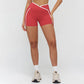 Women's contrasting color high-waisted athletic shorts