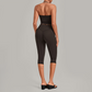 Wholesale Women's Halter Neck Yoga Set – High Elasticity Capri Pants Fitness Activewear