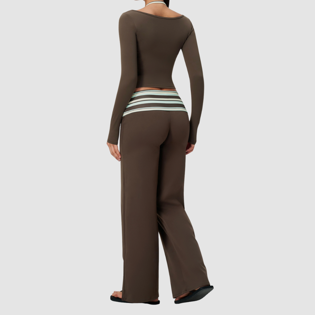 Wholesale Women's Long-Sleeve Wide-Leg Yoga Fitness Set