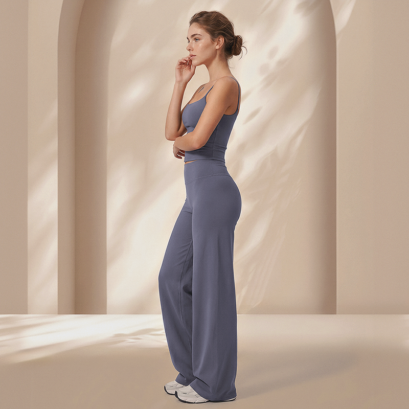 Wholesale Women's Brushed Sports vest+Loose sweatpants set