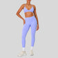 Strap sports bra+high-waisted leggings 2-piece set