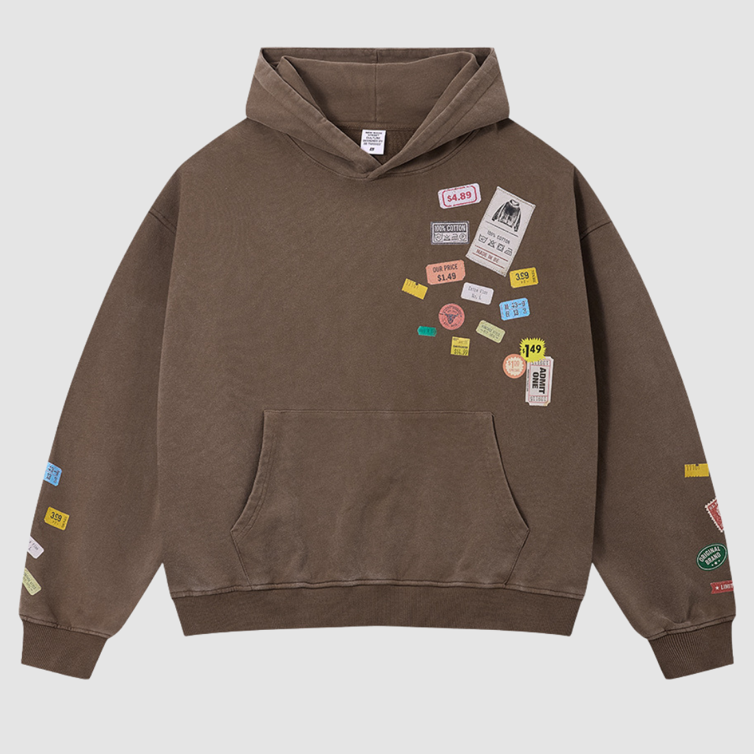 Wholesale Men's Hoodie 370G Vintage Washed Graphic Pullover Hoodie
