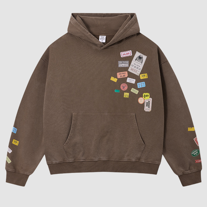 Wholesale Men's Hoodie 370G Vintage Washed Graphic Pullover Hoodie
