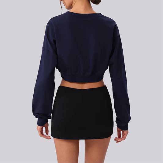 Wholesale Women's Button-Front Cropped Cardigan – Casual Athletic Zip-Up Sweatshirt Jacket
