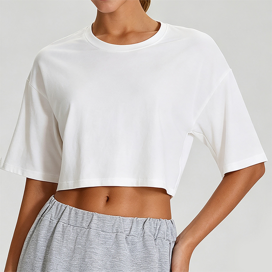 Women's Modal Cooling Yoga T-Shirt Loose Breathable Short Sleeve Top