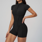 Stand-up collar zipper hip-lifting bodysuit
