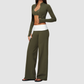 Wholesale Women’s 3-Piece Zip Jacket, Sports Bra & Wide-Leg Yoga Pants Set