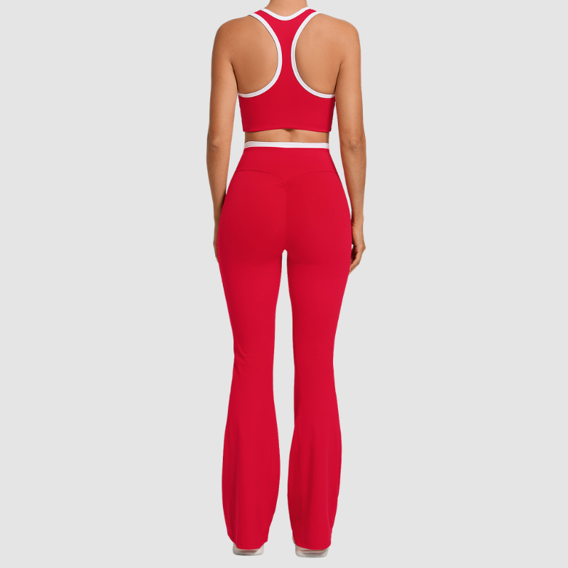 Wholesale contrasting vest+cross waistline Pants set | Wonderxfans bulk activewear