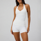 Wholesale Women's Halter Neck Yoga Set Crop Top & Shorts with Chest Pad