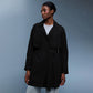 Belted mid-length trench coat for women