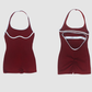 Wholesale Women's Contrast Color Sleeveless Yoga Jumpsuit – Built-In Chest Pad Tennis Fitness