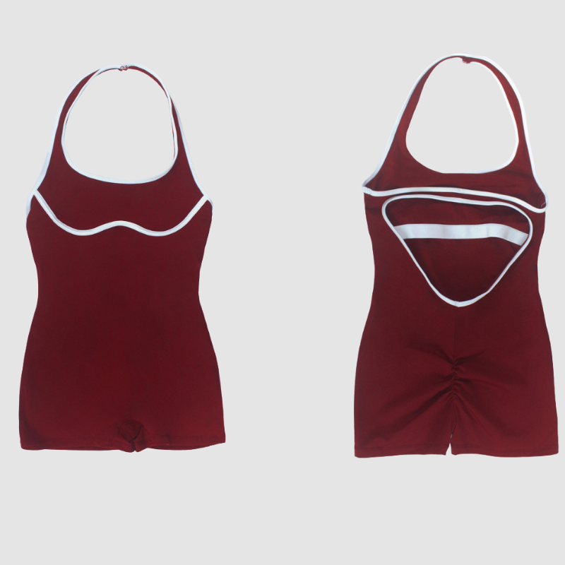 Wholesale Women's Contrast Color Sleeveless Yoga Jumpsuit – Built-In Chest Pad Tennis Fitness