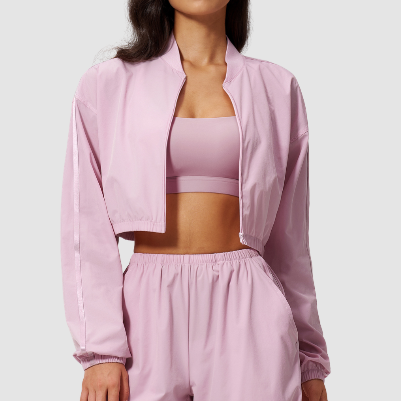 Wholesale Women's UPF50+ Sun-Protection Cropped Zip-Up Jacket – Cool-Touch Stand Collar Athletic Jacket