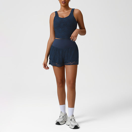 Wholesale Lace Low-Cut Crop Top + | Wonderxfans bulk activewear