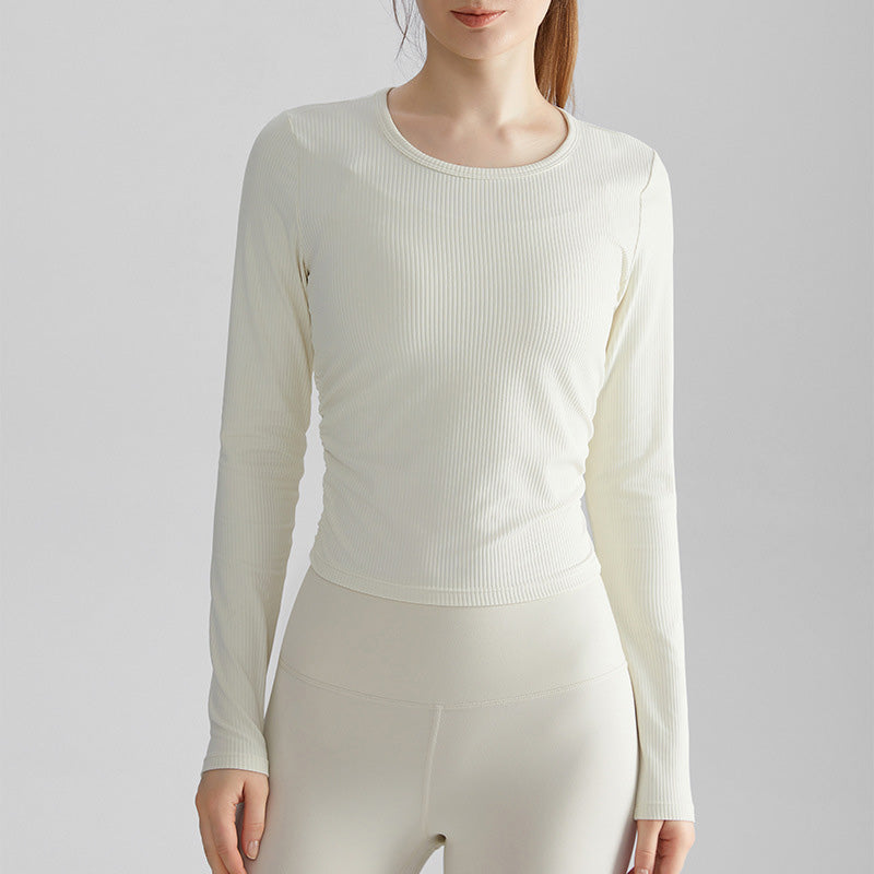 Slimming Round Neck Long-Sleeve Yoga Top