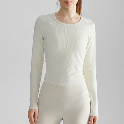 Slimming Round Neck Long-Sleeve Yoga Top