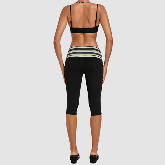 Wholesale Women's Faux-layered Bra Bra+Fold-over Waistband Shorts 2-Piece Set
