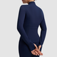 Slim-fit stand-up zip-up jacket