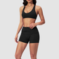 Wholesale Cross Trap Sports Bra + Fold-Up Waistband Shorts 2-Piece Set